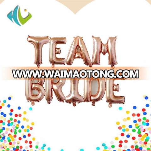 TEAM BRIDE Rose Gold Letter Foil set Balloon for Wedding Birthday Party decoration Balloons